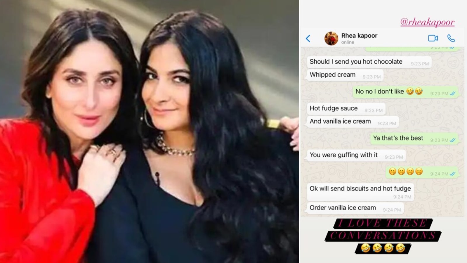Karan Kapoor Sexy Video - Kareena shares her WhatsApp conversation with Rhea on Instagram | Bollywood  - Hindustan Times