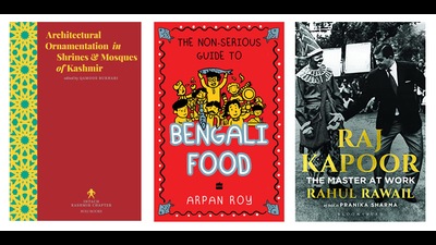 A survey of Kashmir’s mosques and dargahs, a book that dissects Bengalis and their quirks when it comes to cooking and relishing food, and a memoir that looks at Raj Kapoor’s film making techniques as well as his humour, insights into life, and relationship with his crew. (Courtesy HT Team) A survey of Kashmir’s mosques and dargahs, a book that dissects Bengalis and their quirks when it comes to cooking and relishing food, and a memoir that looks at Raj Kapoor’s film making techniques as well as his humour, insights into life, and relationship with his crew. (Courtesy HT Team)