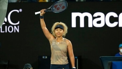 Naomi Osaka of Japan reacts to winning the singles match against Andrea Petkovic of Germany at Summer Set tennis tournament ahead of the Australian Open in Melbourne, Australia, Friday, Jan. 7, 2022. (AP) Naomi Osaka of Japan reacts to winning the singles match against Andrea Petkovic of Germany at Summer Set tennis tournament ahead of the Australian Open in Melbourne, Australia, Friday, Jan. 7, 2022. (AP)