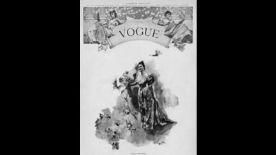 The first Vogue cover, 1892. ‘The definite object is the establishment of a dignified authentic journal of society, fashion and the ceremonial side of life,’ founder Arthur Turnure said, in his opening letter to readers. (Image courtesy Glossy: The Inside Story of Vogue) The first Vogue cover, 1892. ‘The definite object is the establishment of a dignified authentic journal of society, fashion and the ceremonial side of life,’ founder Arthur Turnure said, in his opening letter to readers. (Image courtesy Glossy: The Inside Story of Vogue)