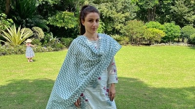 Soha Ali Khan at the Pataudi Palace. (Instagram) Soha Ali Khan at the Pataudi Palace. (Instagram)