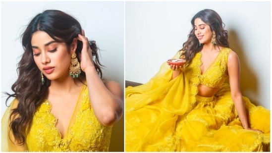 Janhvi Kapoor is a vision in embellished yellow lehenga set | Hindustan Times