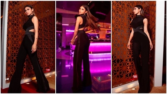 The ever so stylish Mouni Roy's fashion sense is applauded by all. Her Instagram handle is flooded with stylish stills of herself in stunning fits. Recently, she raised the glam quotient as she slipped into an all-black cut-out jumpsuit.(Instagram/@imouniroy)
