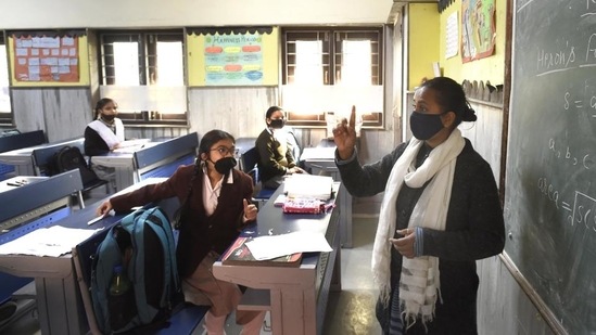 Students appearing for an examination on production of valid admit card. Examination staff deployed for exam duties will also be allowed.(HT File Photo)