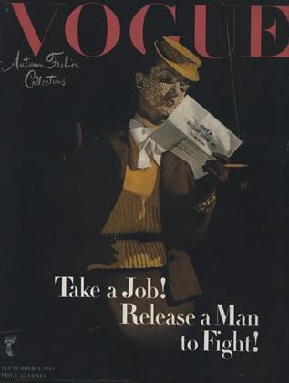 A1943 cover calling on women to take up jobs amid World War 2. (Image courtesy archive.vogue.com) A1943 cover calling on women to take up jobs amid World War 2. (Image courtesy archive.vogue.com)