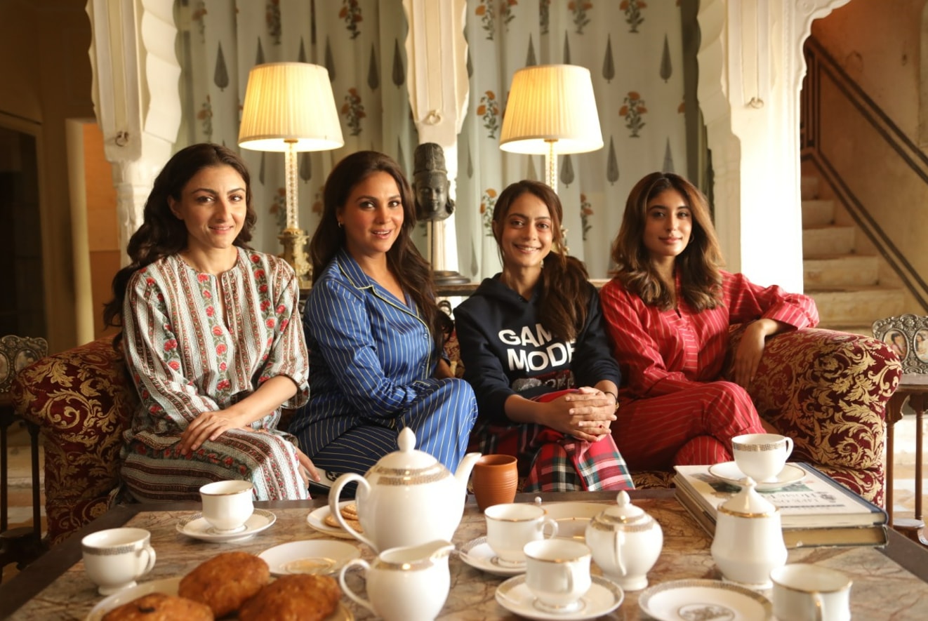 Kaun Banegi Shikharwati review: Soha Ali Khan, Lara Dutta Bhupathi, Anya Singh, and Kritika Kamra, as the Shikharwati sisters.