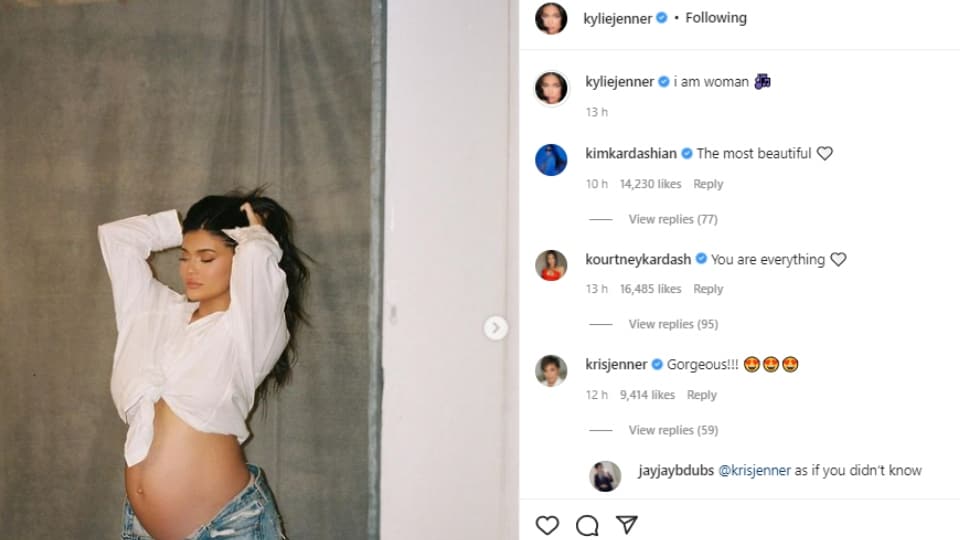 Screenshot of Kylie Jenner's Instagram post.