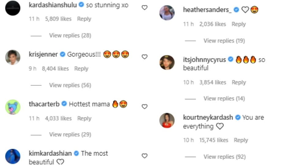 Comments on Kylie's Jenner's post.