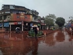 A deserted Fatehpuri market in Chandni Chowk during the weekend curfew on Saturday. (Ajay Aggarwal /HT PHOTO) A deserted Fatehpuri market in Chandni Chowk during the weekend curfew on Saturday. (Ajay Aggarwal /HT PHOTO)