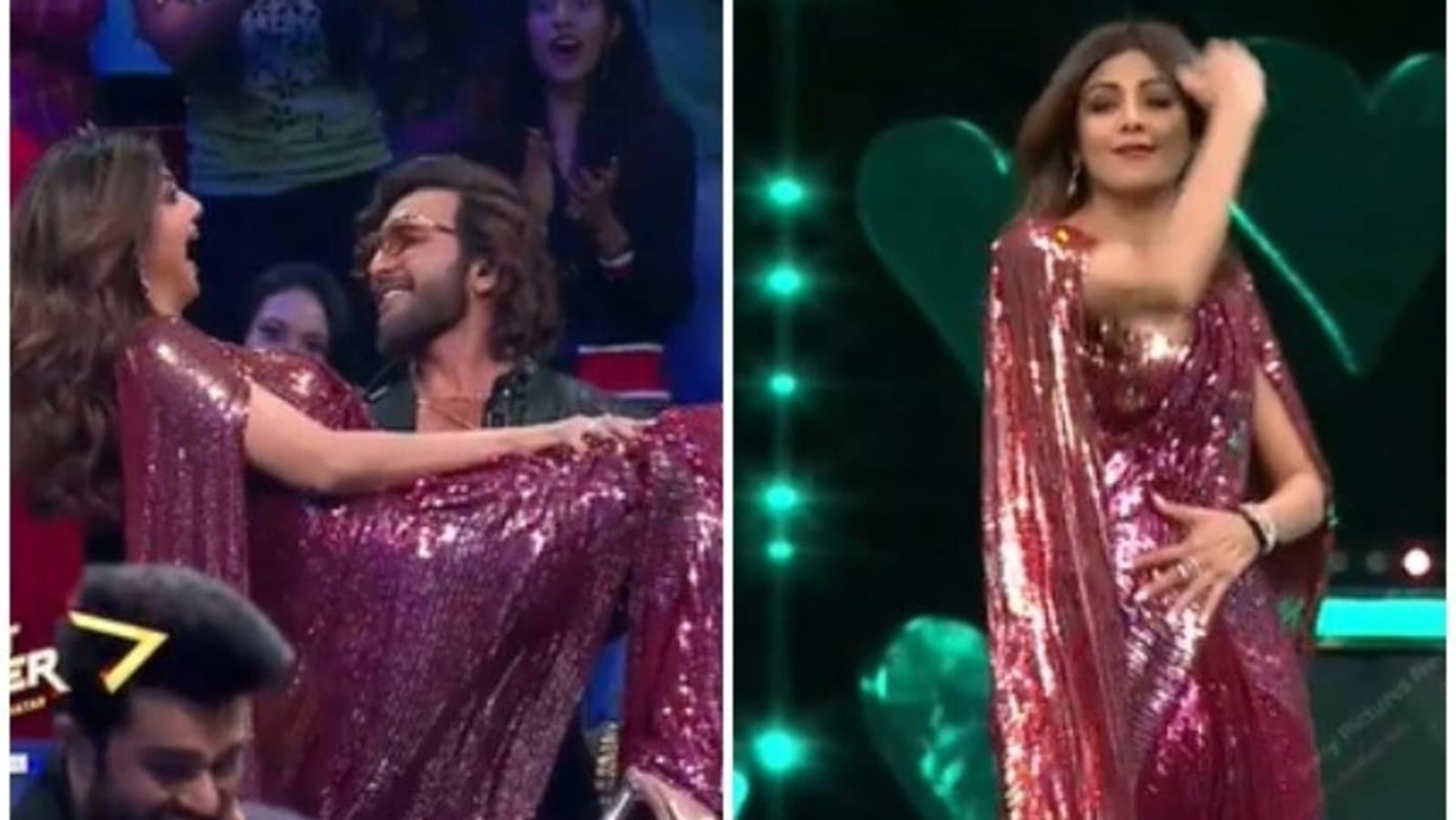 1598px x 900px - Shilpa Shetty laughs as Terence Lewis lifts her in his arms on IBD sets.  Watch - Hindustan Times