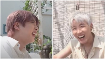 BTS' Jin and J-Hope in new Bangtan Bomb video. BTS' Jin and J-Hope in new Bangtan Bomb video.