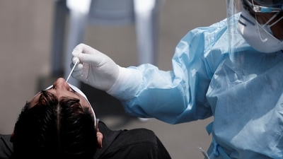 A person gets tested for the coronavirus disease (Covid-19) amid a potential third wave of infections caused by the spread of the Omicron variant.&nbsp; (REUTERS / Representational Image)