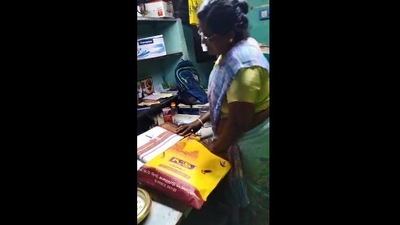 The image, taken from the video that R Madhavan&nbsp;re-posted too, shows the mom looking at her present. (Twitter/@VigneshSammu)