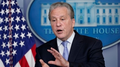 Gene Sperling, who leads the oversight for distributing funds from President Joe Biden's $1.9 trillion coronavirus rescue package, speaks during the daily briefing at the White House in Washington. (AP) Gene Sperling, who leads the oversight for distributing funds from President Joe Biden's $1.9 trillion coronavirus rescue package, speaks during the daily briefing at the White House in Washington. (AP)