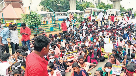 The resolution passed by 12 political parties amid a walkout by the BJP states that NEET examination and the subsequent National Medical Commission Act have greatly affected the Tamil Nadu students by imposing NEET for admissions to medical colleges. (ANI)
