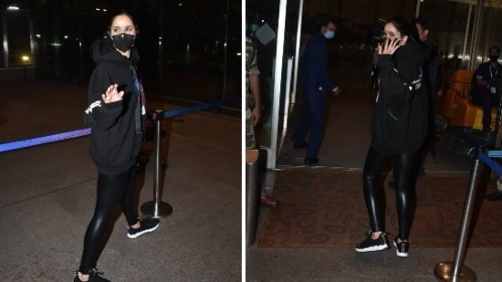 Katrina Kaif at the Mumbai airport.&nbsp;