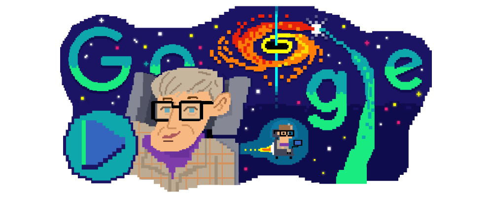 Google Doodle today celebrates Stephen Hawking's 80th birthday.(Google) Google Doodle today celebrates Stephen Hawking's 80th birthday.(Google)