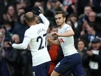 &nbsp;Tottenham Hotspur's Harry Winks celebrates scoring their first goal with Lucas Moura Action&nbsp;