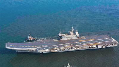 India's first indigenous aircraft carrier (IAC) Vikrant heads out for the next set of sea trials. (PTI) India's first indigenous aircraft carrier (IAC) Vikrant heads out for the next set of sea trials. (PTI)