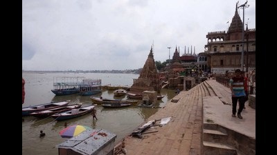 A view from around the ghats of the river Ganga in Varanasi. (ht file)