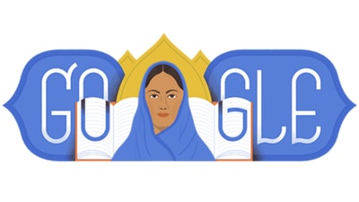 Google Doodle celebrates 191st birthday of educator, feminist icon Fatima Sheikh. Google Doodle celebrates 191st birthday of educator, feminist icon Fatima Sheikh.