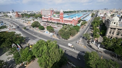 Chennai streets wear a deserted look during the full lockdown imposed by the Tamil Nadu government to curb the spread of Covid-19. In picture - Central Railway Station in Chennai. (PTI) Chennai streets wear a deserted look during the full lockdown imposed by the Tamil Nadu government to curb the spread of Covid-19. In picture - Central Railway Station in Chennai. (PTI)