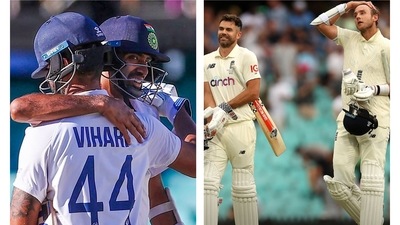 Ashes, 4th Test: ‘Could do with Ashwin, Vihari’: R Sridhar posts tongue-in-cheek tweet as Anderson, Broad replicate Sydney feat (TWITTER/HT COLLAGE) Ashes, 4th Test: ‘Could do with Ashwin, Vihari’: R Sridhar posts tongue-in-cheek tweet as Anderson, Broad replicate Sydney feat (TWITTER/HT COLLAGE)