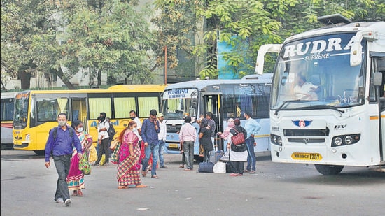 The state transport minister on Saturday announced about hiring drivers on contract basis to start operations and accordingly the process has been started at all the divisions in the state. (Ravindra Joshi/HT PHOTO)