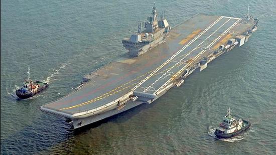 India’s first indigenous aircraft carrier (IAC) Vikrant began another set of sea trials on Sunday to carry out complex manoeuvres in high seas ahead of its planned induction in August. (ANI)