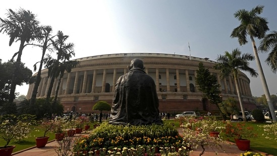 The Indian parliament building pictured during the winter session in New Delhi (AFP)