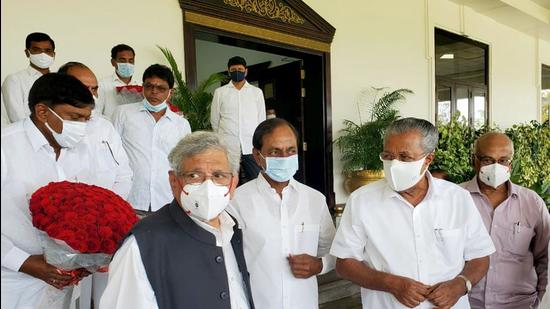 The CPI (M) leaders were in Hyderabad to attend the three-day meeting of the party’s central committee. (ANI)