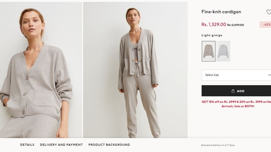 The price of Kareena's Fine-Knit Cardigan.&nbsp;(hm.com)