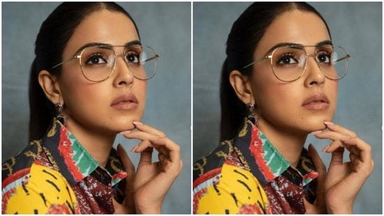 Genelia played muse to fashion designer house Advait and picked their singer set for the pictures.(Instagram/@geneliad)