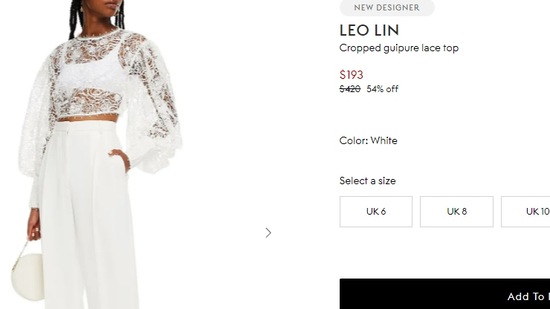 The Leo &amp; Lin Lace Crop Top.(theoutnet.com)