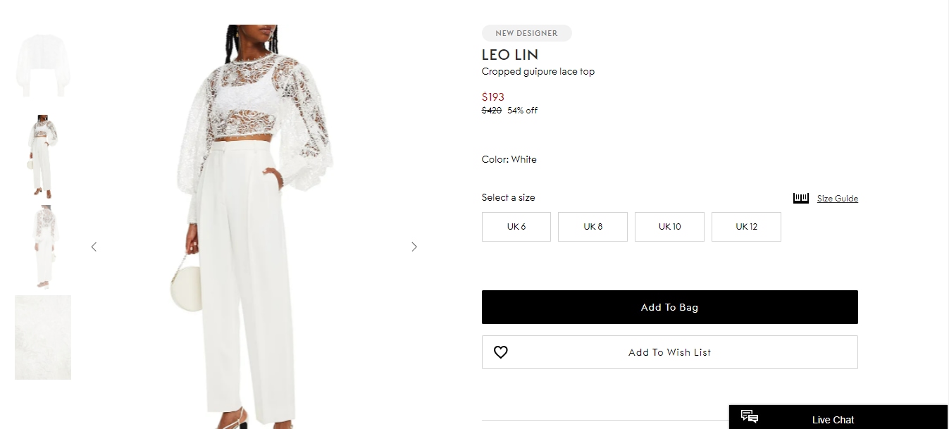 The Leo &amp; Lin Lace Crop Top. (theoutnet.com)