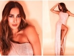 Malaika Arora, the queen of thigh-high slit gowns, recently set the internet ablaze when she took to her Instagram handle to treat her fans with mesmerising photos of herself in a dazzling rose gold gown.(Instagram/@malaikaaroraofficial)