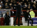 Arsenal manager Mikel Arteta reacts