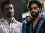 Madhavan as Vikram in the Tamil original along with Hrithik's first look in Hindi remake. Madhavan as Vikram in the Tamil original along with Hrithik's first look in Hindi remake.