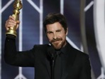 Christian Bale during the 2018 Golden Globe Awards. Christian Bale during the 2018 Golden Globe Awards.