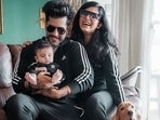 Kishwer Merchant and Suyyash Rai with their son Nirvair.