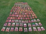 The jute footwear sent by PM Modi for workers of Kashmi Vishwanath Dham. The jute footwear sent by PM Modi for workers of Kashmi Vishwanath Dham.