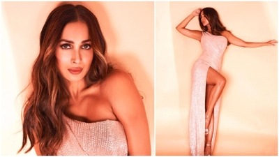 Malaika Arora, the queen of thigh-high slit gowns, recently set the internet ablaze when she took to her Instagram handle to treat her fans with mesmerising photos of herself in a dazzling rose gold gown. (Instagram/@malaikaaroraofficial) Malaika Arora, the queen of thigh-high slit gowns, recently set the internet ablaze when she took to her Instagram handle to treat her fans with mesmerising photos of herself in a dazzling rose gold gown. (Instagram/@malaikaaroraofficial)