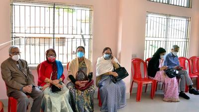 Senior citizens wait at the observation room after taking a 'precautionary dose' of Covid-19 vaccine at Kanaklata Civil Hospital in Tezpur on Monday. (ANI) Senior citizens wait at the observation room after taking a 'precautionary dose' of Covid-19 vaccine at Kanaklata Civil Hospital in Tezpur on Monday. (ANI)