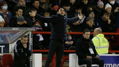 Arsenal manager Mikel Arteta reacts (REUTERS)