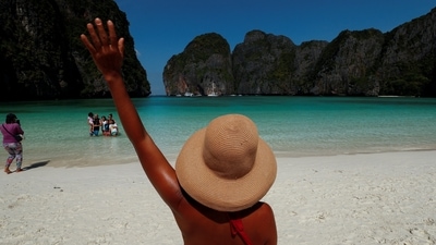 It is only accessible by boats from nearby spots such as the islands of Phuket or Phi Phi, or mainland Krabi. (REUTERS)