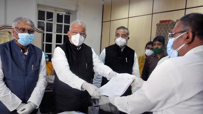 Kolkata: Luizinho Faleiro, former chief minister of Goa and Trinamool Congress Rajya Sabha candidate, files his nomination, at West Bengal Legislative Assembly, in Kolkata, Monday, Nov. 15, 2021. (PTI Photo)(PTI11_15_2021_000140A) (PTI) Kolkata: Luizinho Faleiro, former chief minister of Goa and Trinamool Congress Rajya Sabha candidate, files his nomination, at West Bengal Legislative Assembly, in Kolkata, Monday, Nov. 15, 2021. (PTI Photo)(PTI11_15_2021_000140A) (PTI)