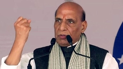 Defence minister Rajnath Singh tests positive for the Coronavirus disease (Covid-19). File image Defence minister Rajnath Singh tests positive for the Coronavirus disease (Covid-19). File image