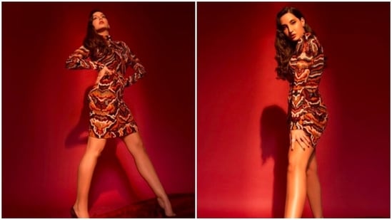 133 1641809752508 1641809794425 Nora Fatehi has 36.8 million followers on her Instagram handle. The actor makes sure to keep her wellwishers updated with all her doings. Recently, she made her fans go gaga by sharing stills of herself in a multi-coloured bodycon dress.(Instagram/@norafatehi)