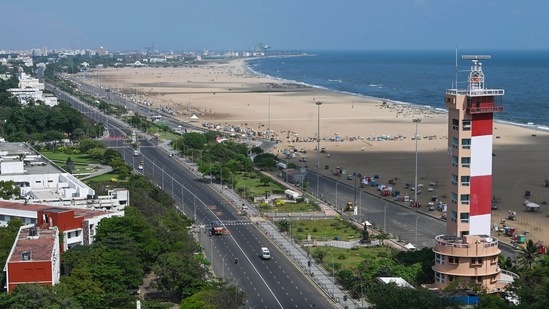 The latest spike in cases came a day after the state saw a complete lockdown with few relaxations to contain the spread of the virus. In picture - Kamarajar Salai, near Marina beach, wears a deserted look during full lockdown. (PTI)