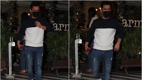 In the end, Rahul completed his outfit with chunky white lace-up sneakers and a black face mask to stay safe during the pandemic. A side-swept hairdo rounded off his look for the outing in the evening. The couple tied the knot on July 16 last year at a grand wedding.(HT Photo/Varinder Chawla)